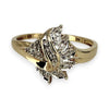 NZGD| 9ct Gold Golden Petal Diamond Ring Size P