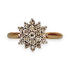 GOLD DEAL | 9ct Gold Diamond Triple Cluster Set Ring Valuation $1,450 Size O1/2