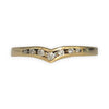 9ct Gold Subtle V Ring with Set of 7 Diamonds, Size P. R # 335