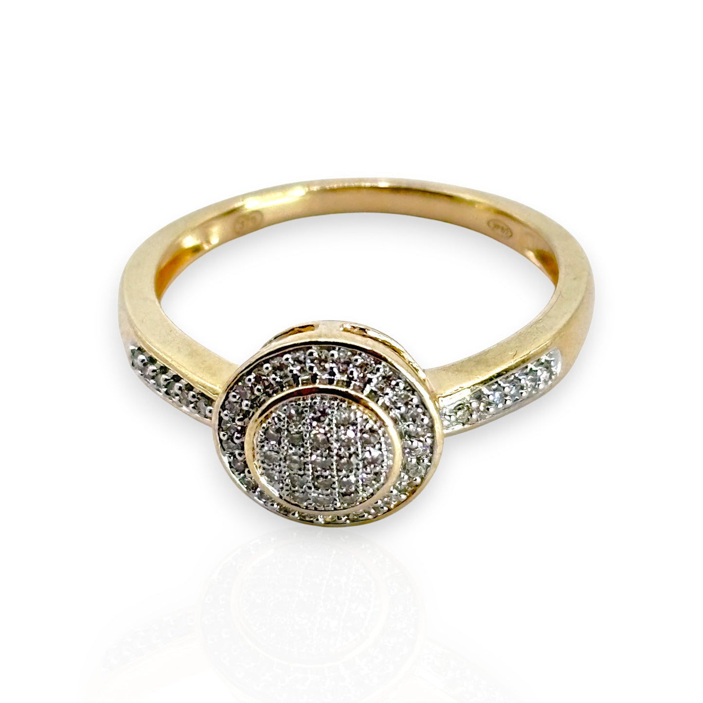 GOLD DEAL | 9ct Gold Double Tier Round Diamond Ring Valuation $2,050