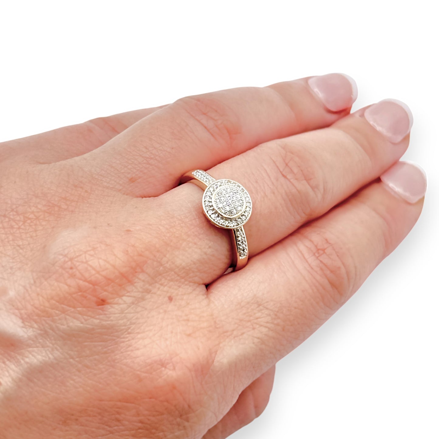 GOLD DEAL | 9ct Gold Double Tier Round Diamond Ring Valuation $2,050