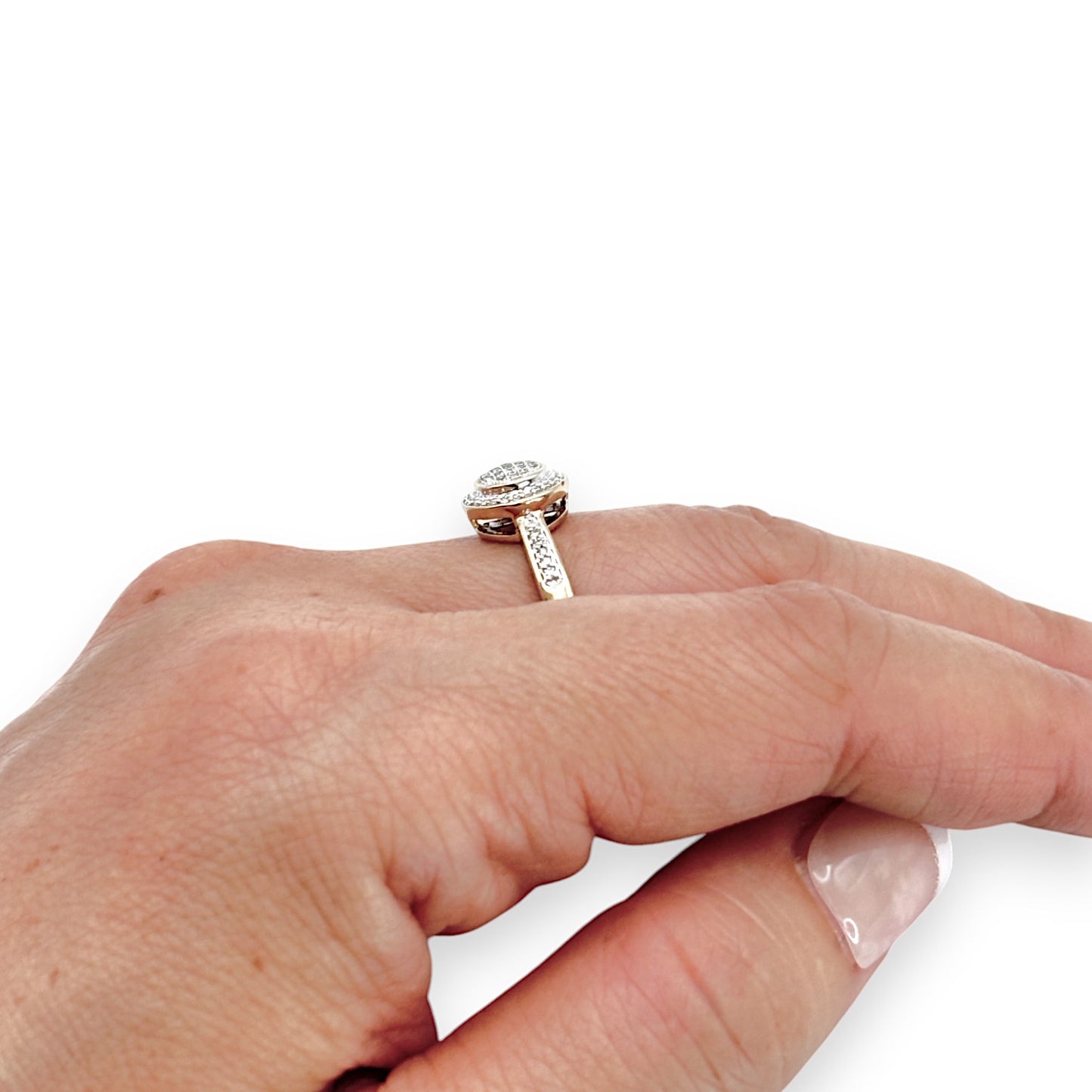 GOLD DEAL | 9ct Gold Double Tier Round Diamond Ring Valuation $2,050