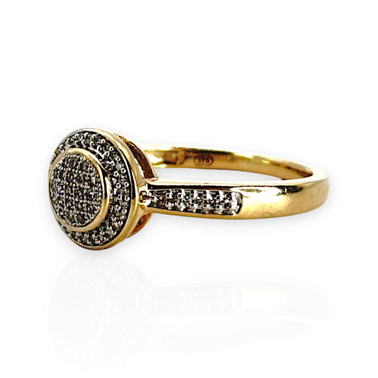 GOLD DEAL | 9ct Gold Double Tier Round Diamond Ring Valuation $2,050