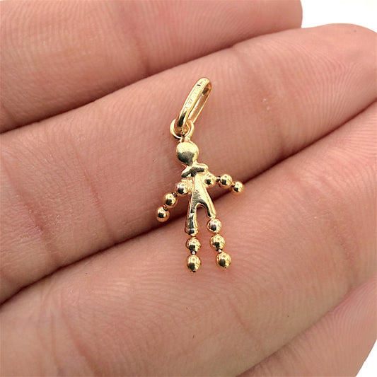 BRAND NEW | 9ct Gold Auric Vintage Stick‑Man Charm- UNOAERRE