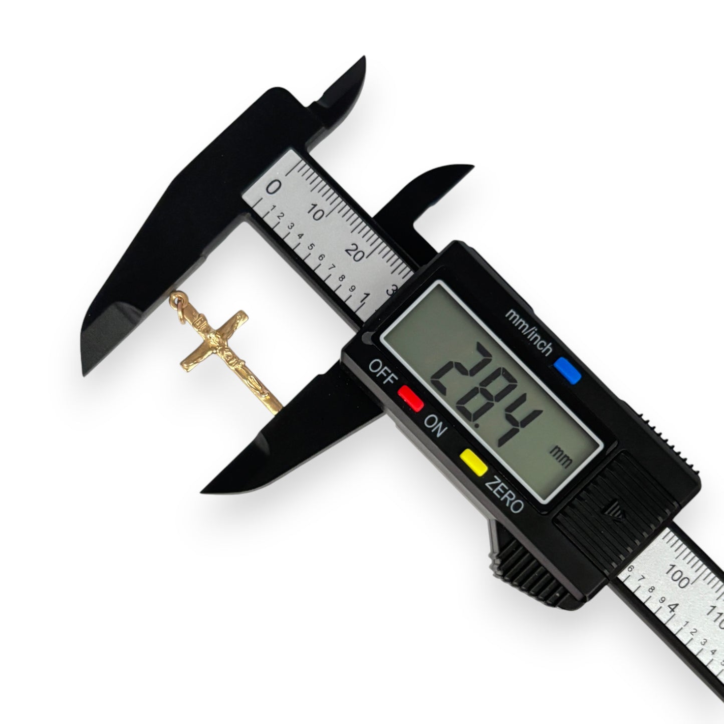 GOLD DEAL | 9ct Gold Solid Crucifix Cross Pendant Length 28.4mm