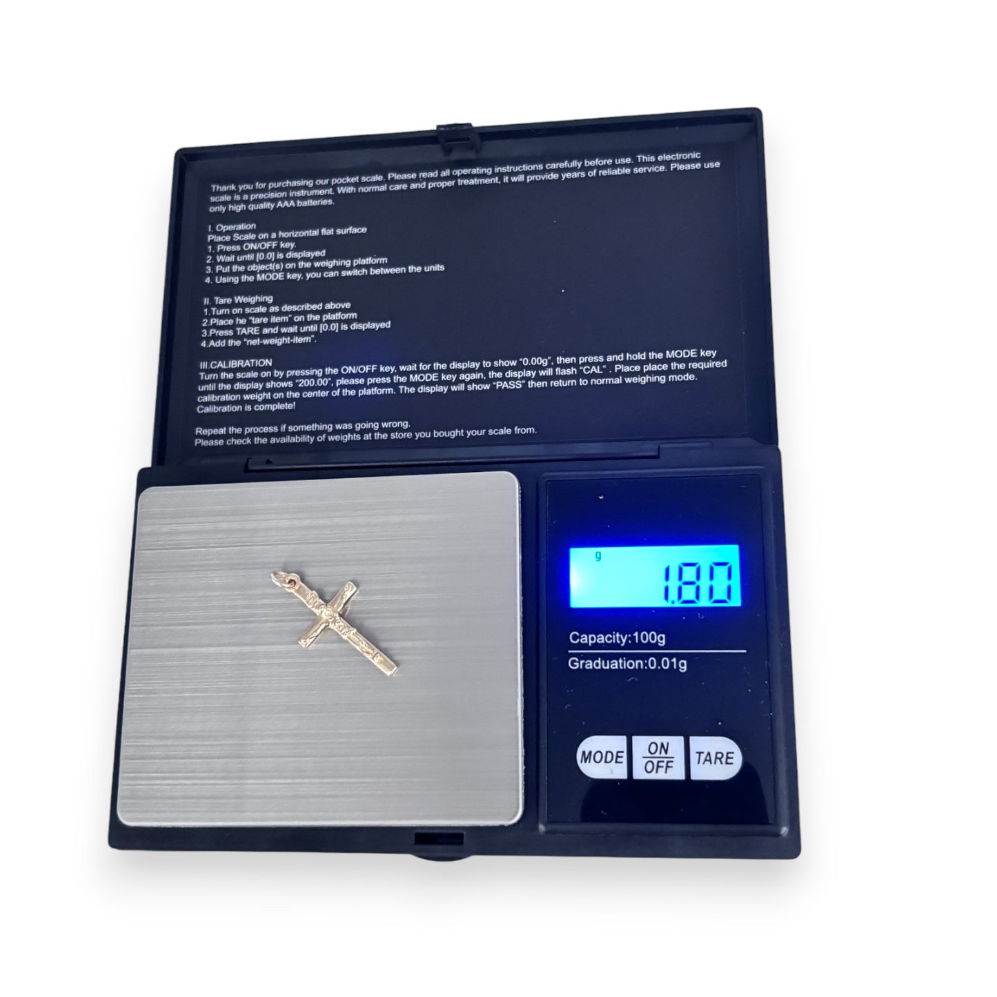 GOLD DEAL | 9ct Gold Solid Crucifix Cross Pendant Length 28.4mm
