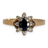 GOLD DEAL | 9ct Gold Oval Cut Sapphire & Diamond Ring Size M