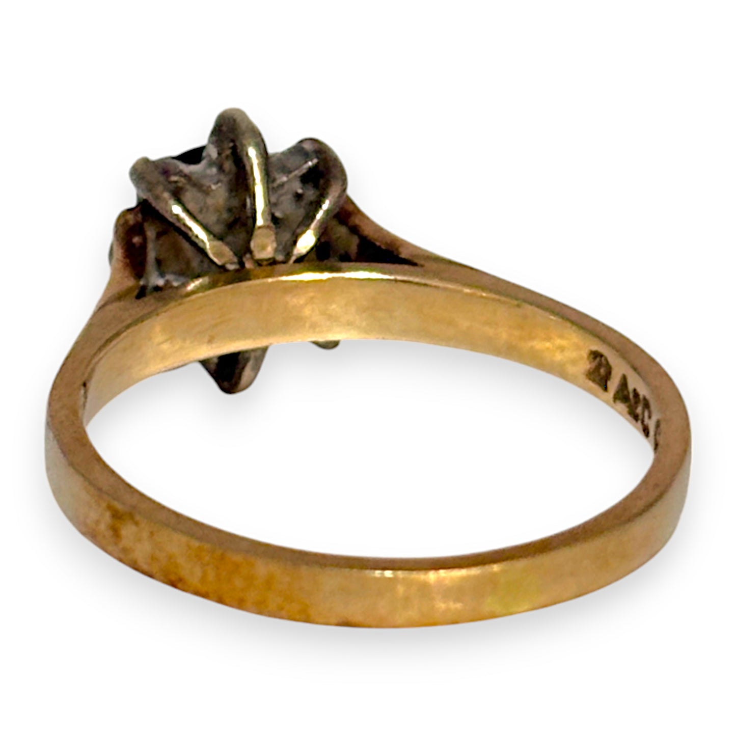 GOLD DEAL | 9ct Gold Oval Cut Sapphire & Diamond Ring Size M