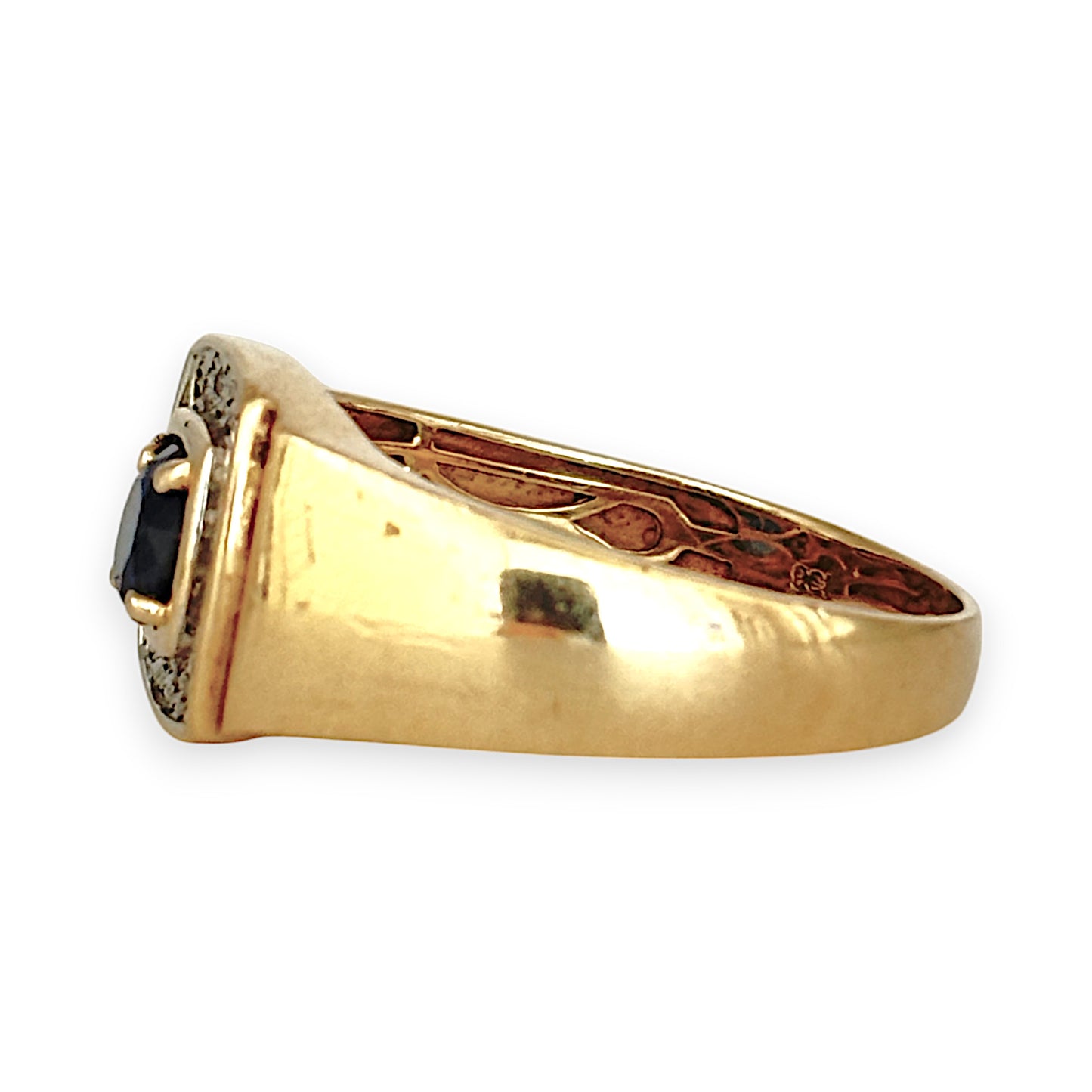 GOLD DEAL | 9ct (9K) Gold Diamond & Sapphire Ring Size Z+5 - PROUDS