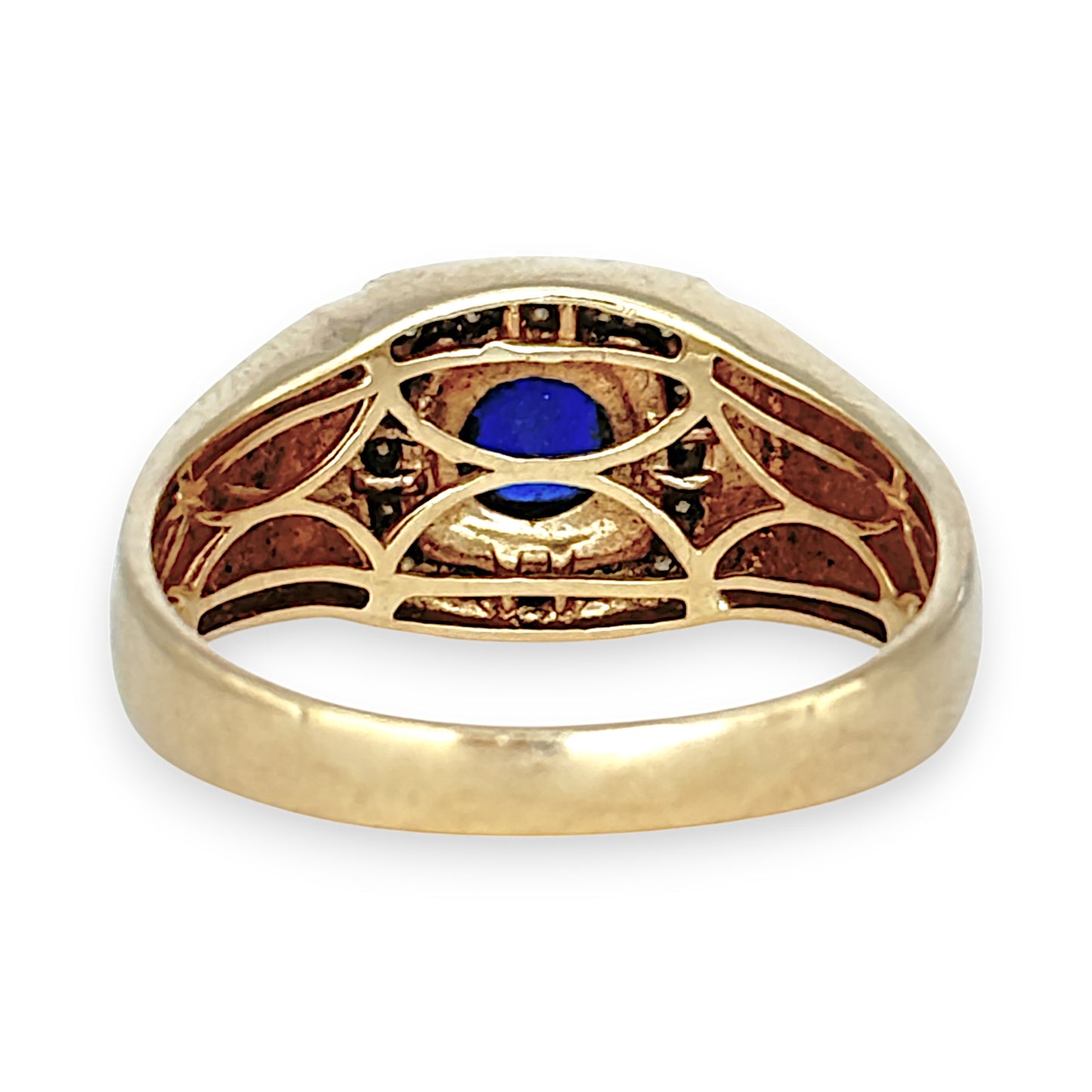 GOLD DEAL | 9ct (9K) Gold Diamond & Sapphire Ring Size Z+5 - PROUDS
