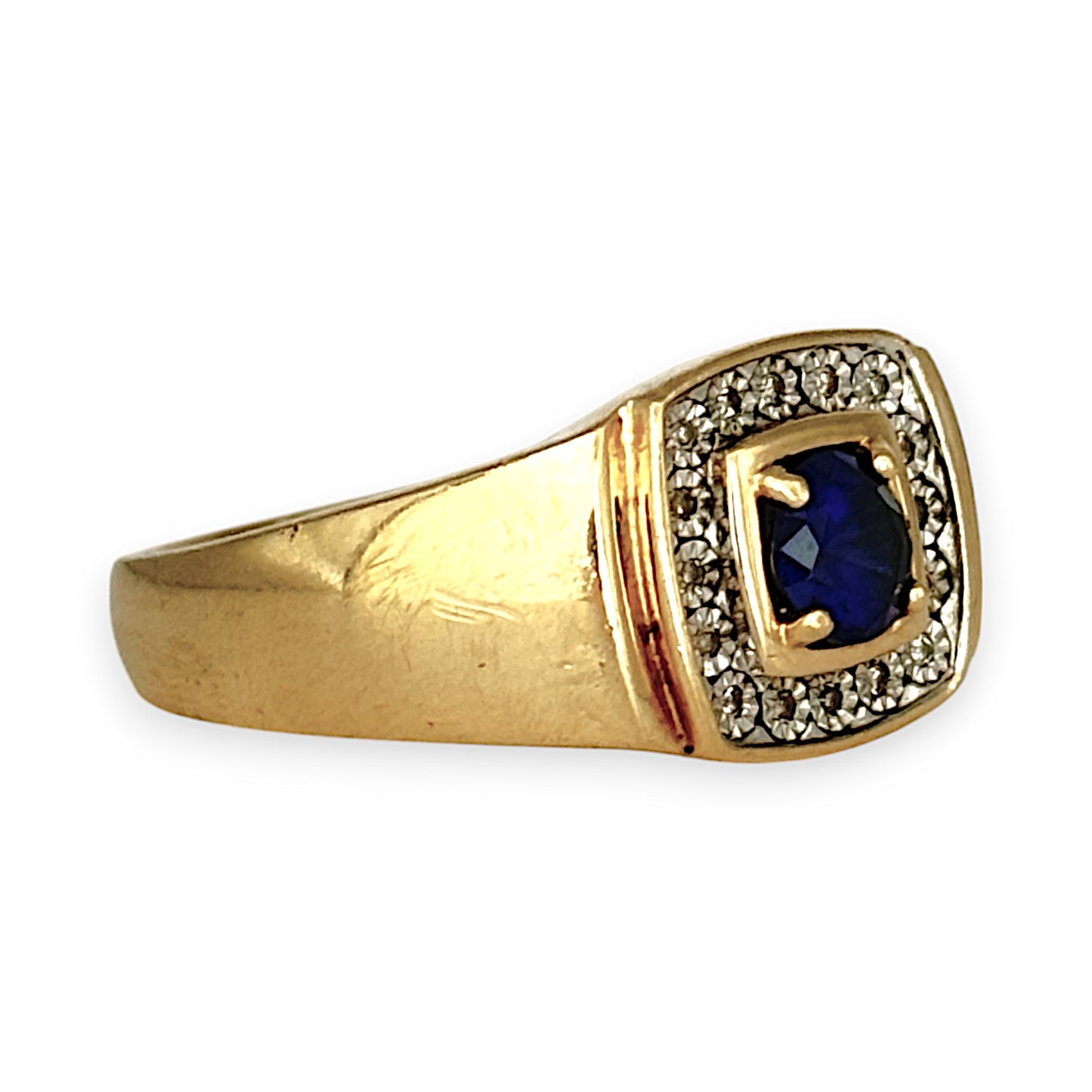 GOLD DEAL | 9ct (9K) Gold Diamond & Sapphire Ring Size Z+5 - PROUDS