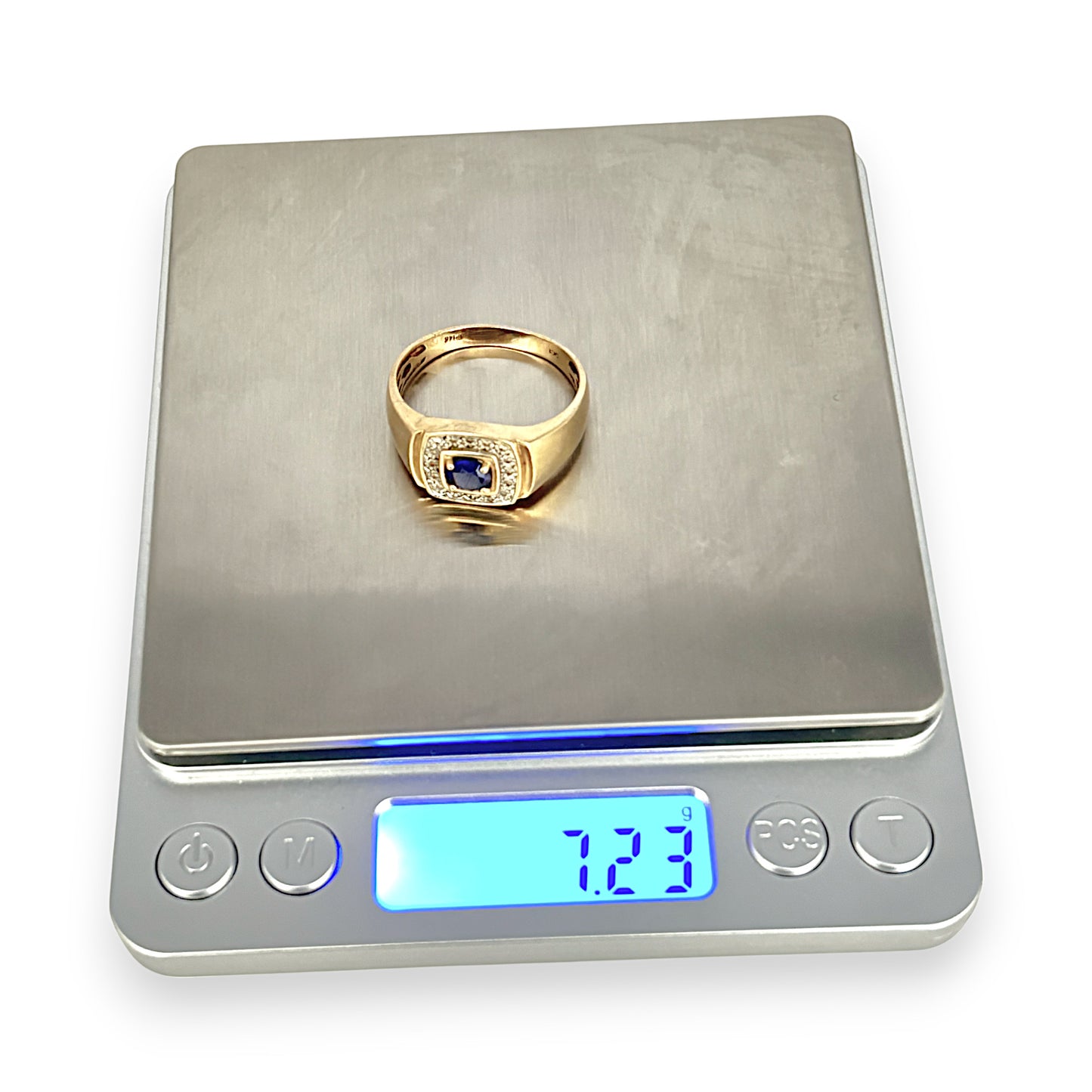GOLD DEAL | 9ct (9K) Gold Diamond & Sapphire Ring Size Z+5 - PROUDS