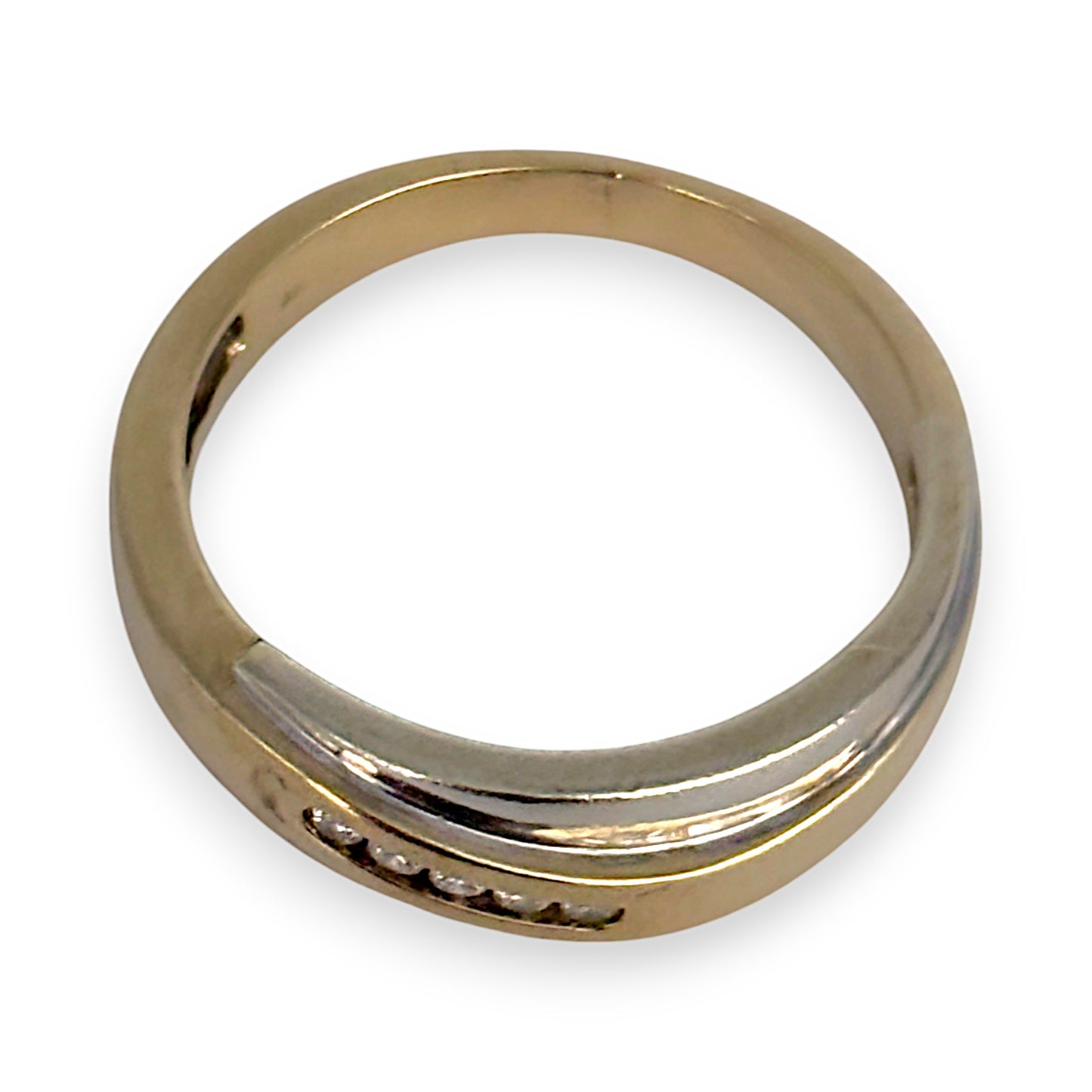 GOLD DEAL | 9ct Y/W Gold Ring with Five Brilliant Diamonds Size V