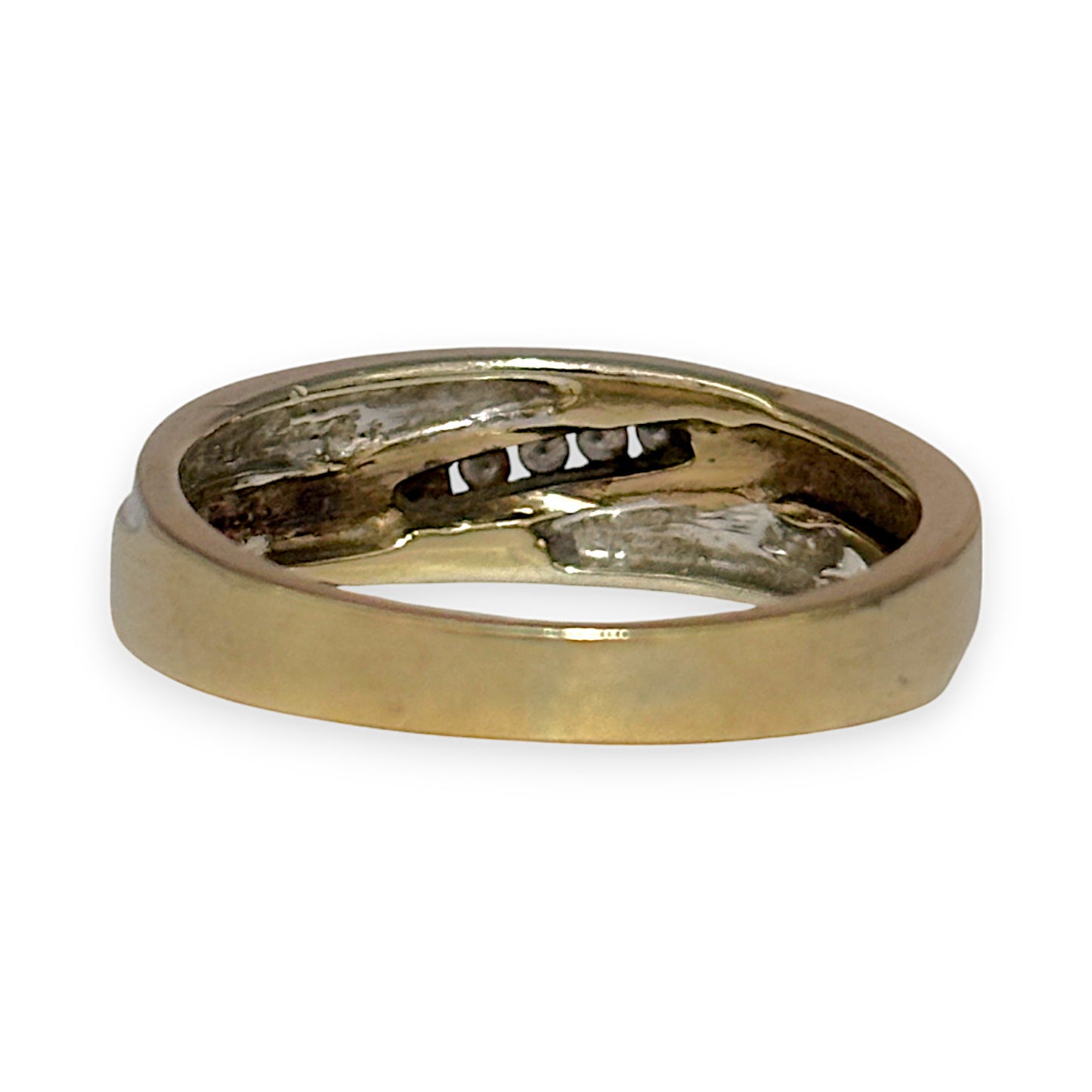 GOLD DEAL | 9ct Y/W Gold Ring with Five Brilliant Diamonds Size V