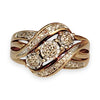 GOLD DEAL | 9ct Gold Cross Over Cluster Diamond Set Ring Valuation $1,650 Size O1/2