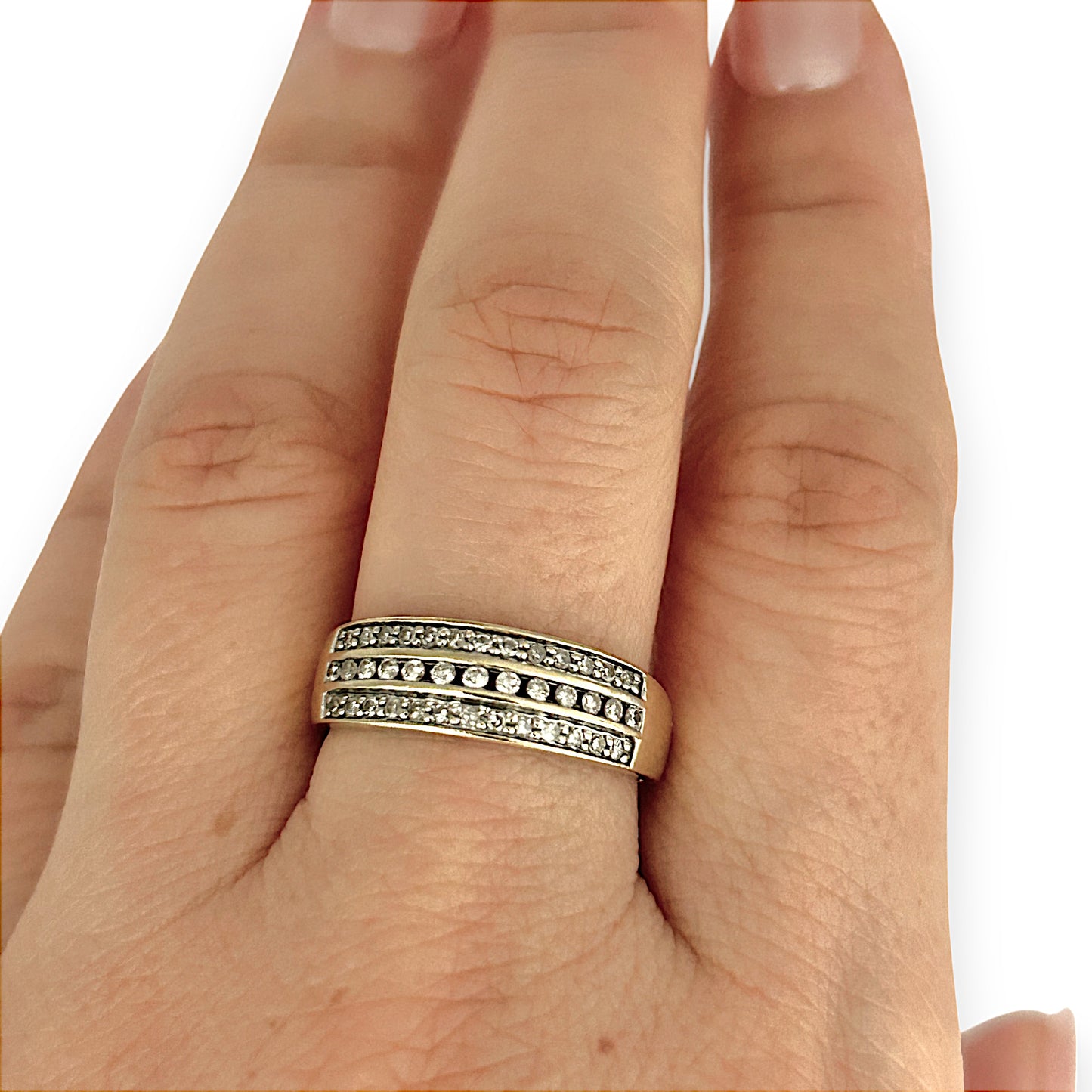 GOLD DEAL | FLASH SALE 9ct (9K) Gold Shimmering Diamond Ring TDW 0.27ct Ring Valuation $1,275