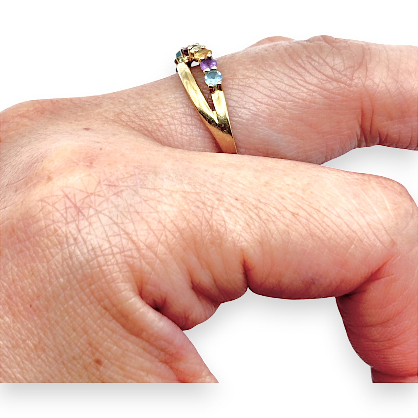 GOLD DEAL | 9ct Gold Multicolour Stones Ring Size O