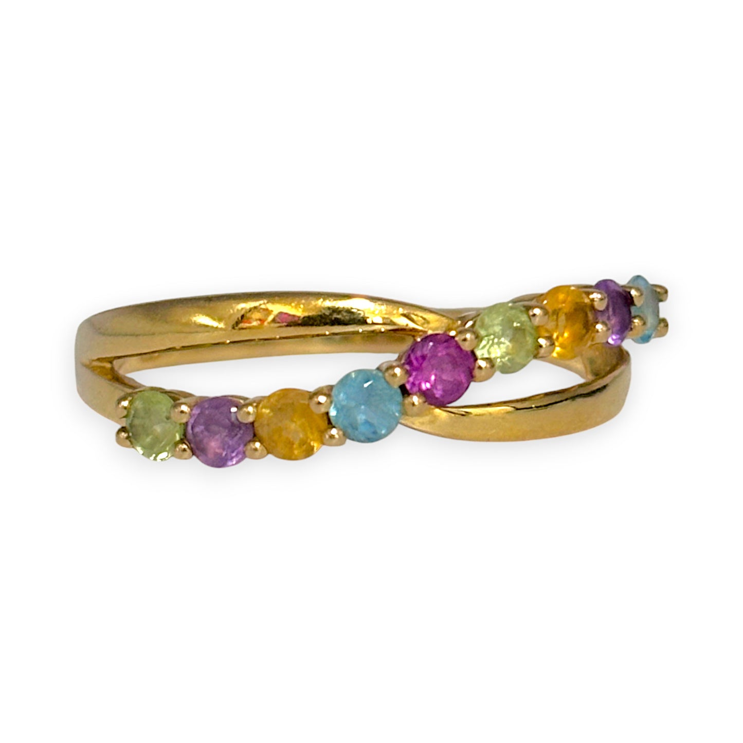 GOLD DEAL | 9ct Gold Multicolour Stones Ring Size O