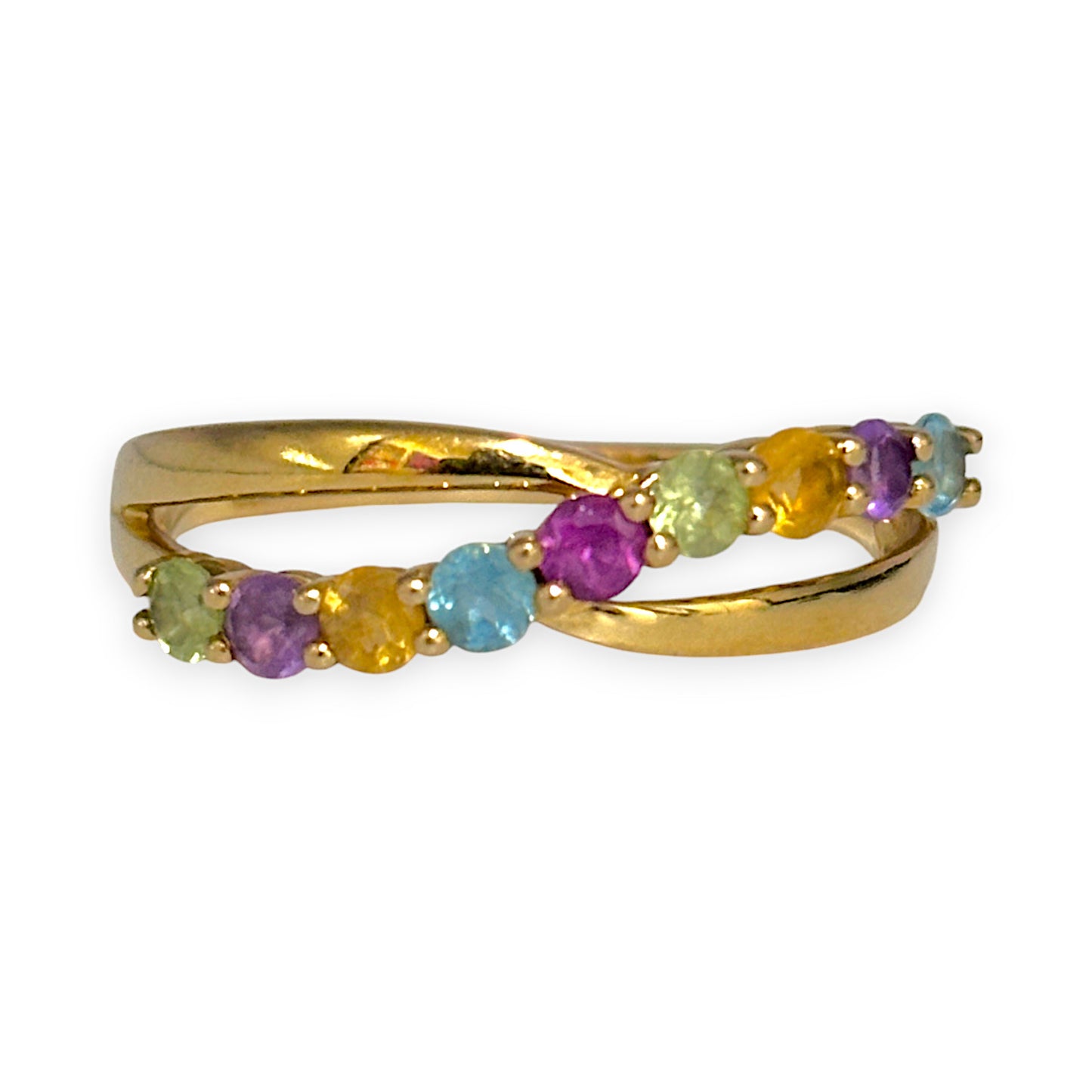 GOLD DEAL | 9ct Gold Multicolour Stones Ring Size O