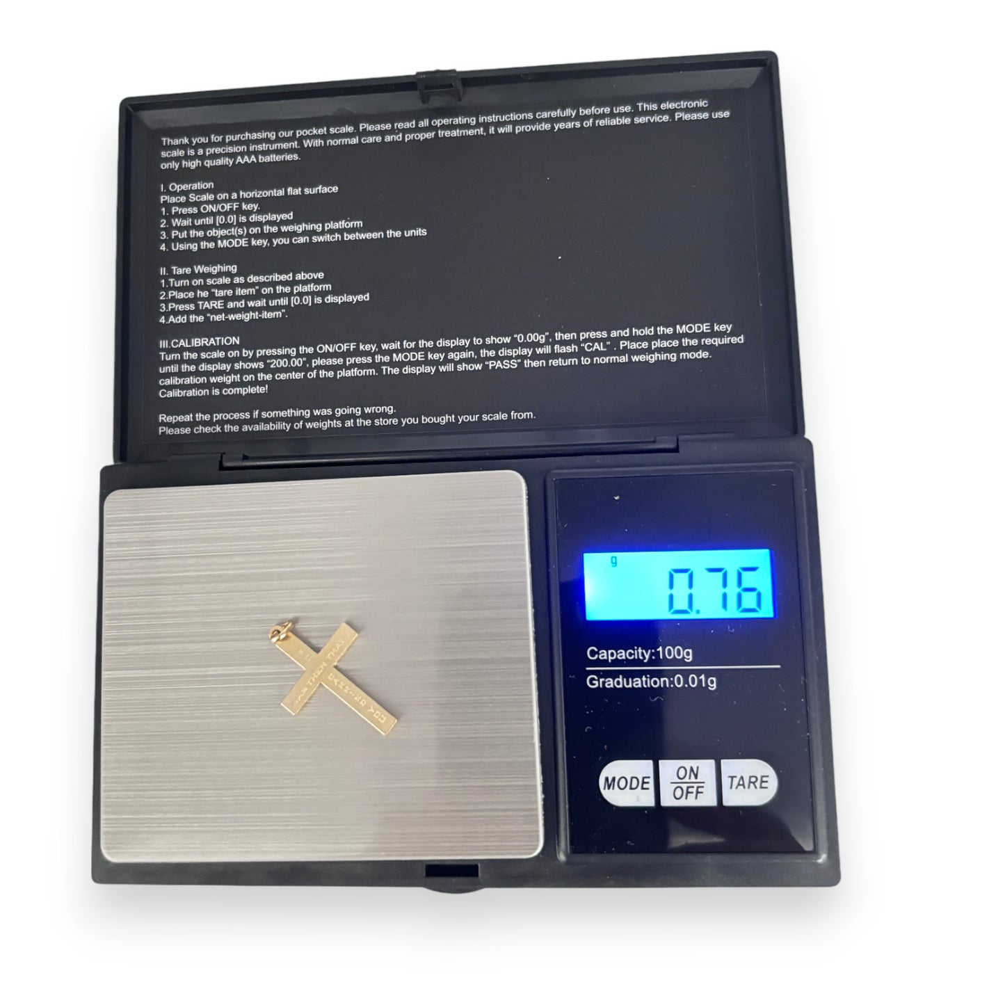 GOLD DEAL | 9ct Gold Footsteps Squared Cross Pendant with Footsteps