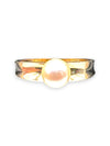 GOLD DEAL | 9ct Gold Solid Ring with 7.2mm Pearl, Size P-Q Width 4.8mm