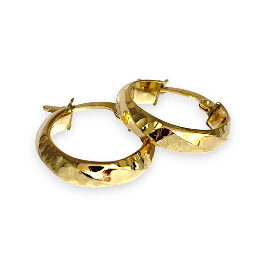 9ct Gold Stylish Hoop Earrings R # 361