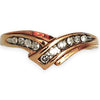 9ct Gold Overlapping V Shape Dazzling Diamond Ring, Size N1/2. R # 364