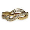 GOLD DEAL | 9ct Gold S Shaped Diamond Set Ring Size N1/2 Valuation $1,500
