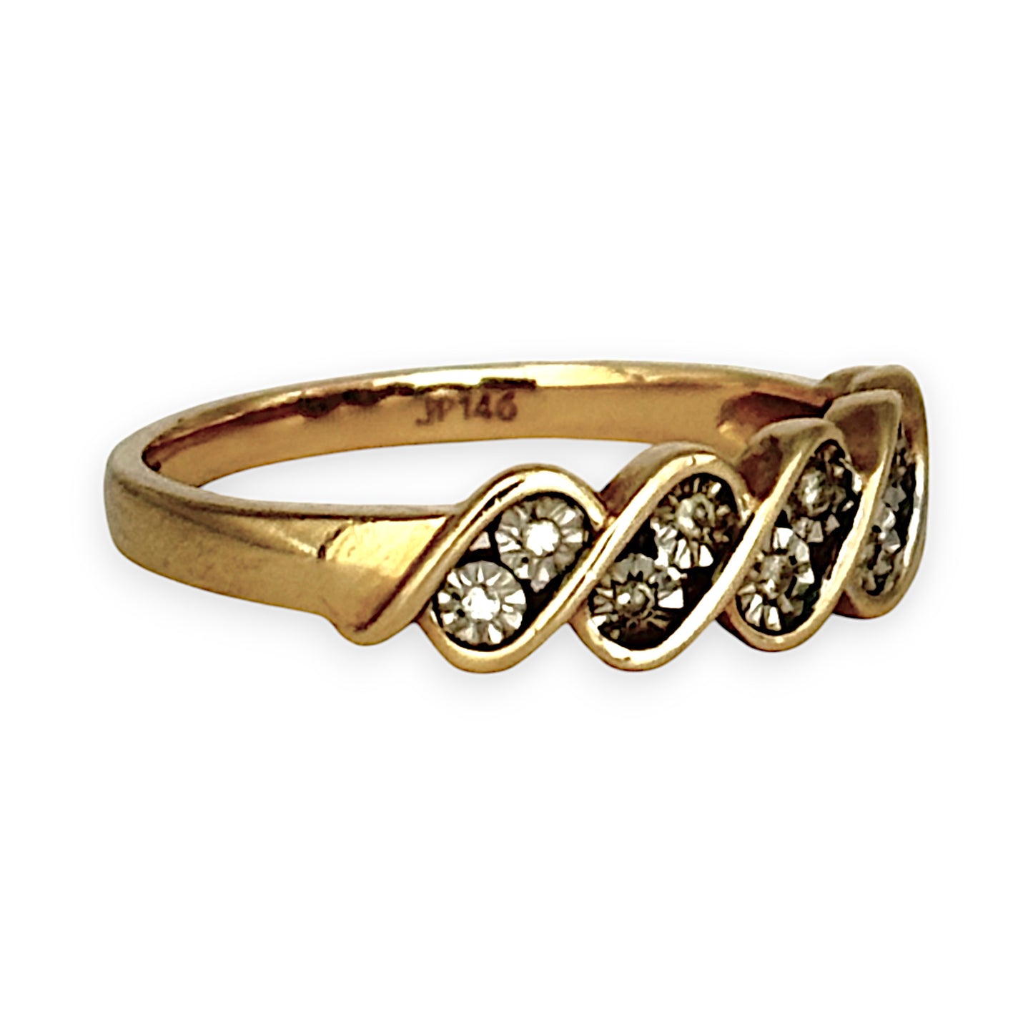 GOLD DEAL | 9ct Gold Eternity Diamond Ring Size O - PROUDS