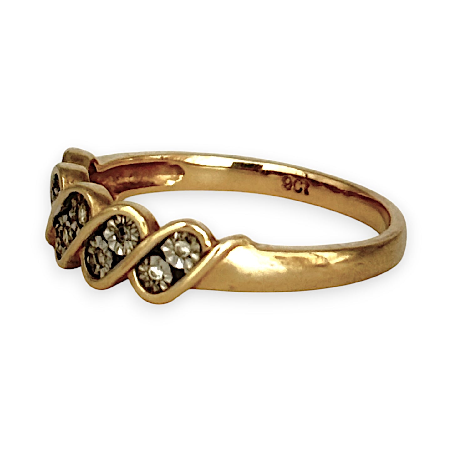 GOLD DEAL | 9ct Gold Eternity Diamond Ring Size O - PROUDS