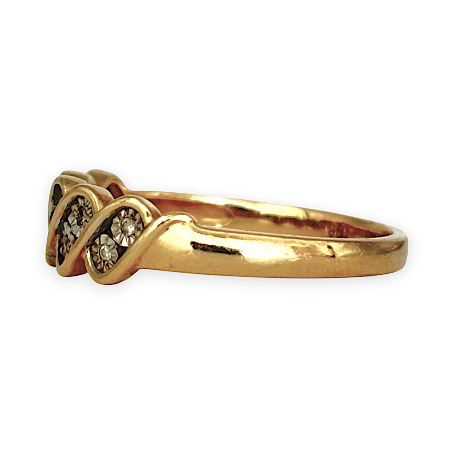 GOLD DEAL | 9ct Gold Eternity Diamond Ring Size O - PROUDS
