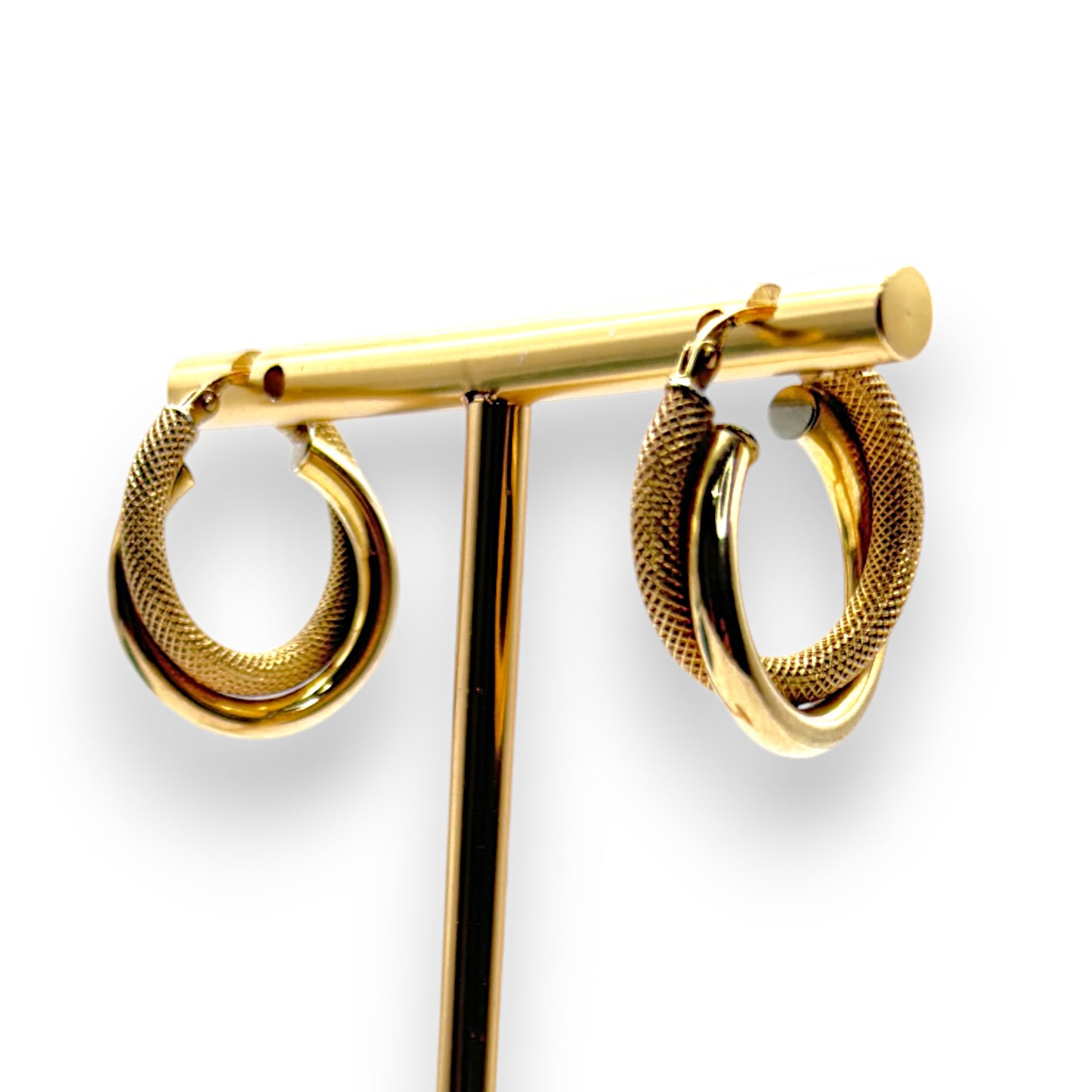 GOLD DEAL | FLASH SALE 9ct Gold Round Duo Hoop Earrings