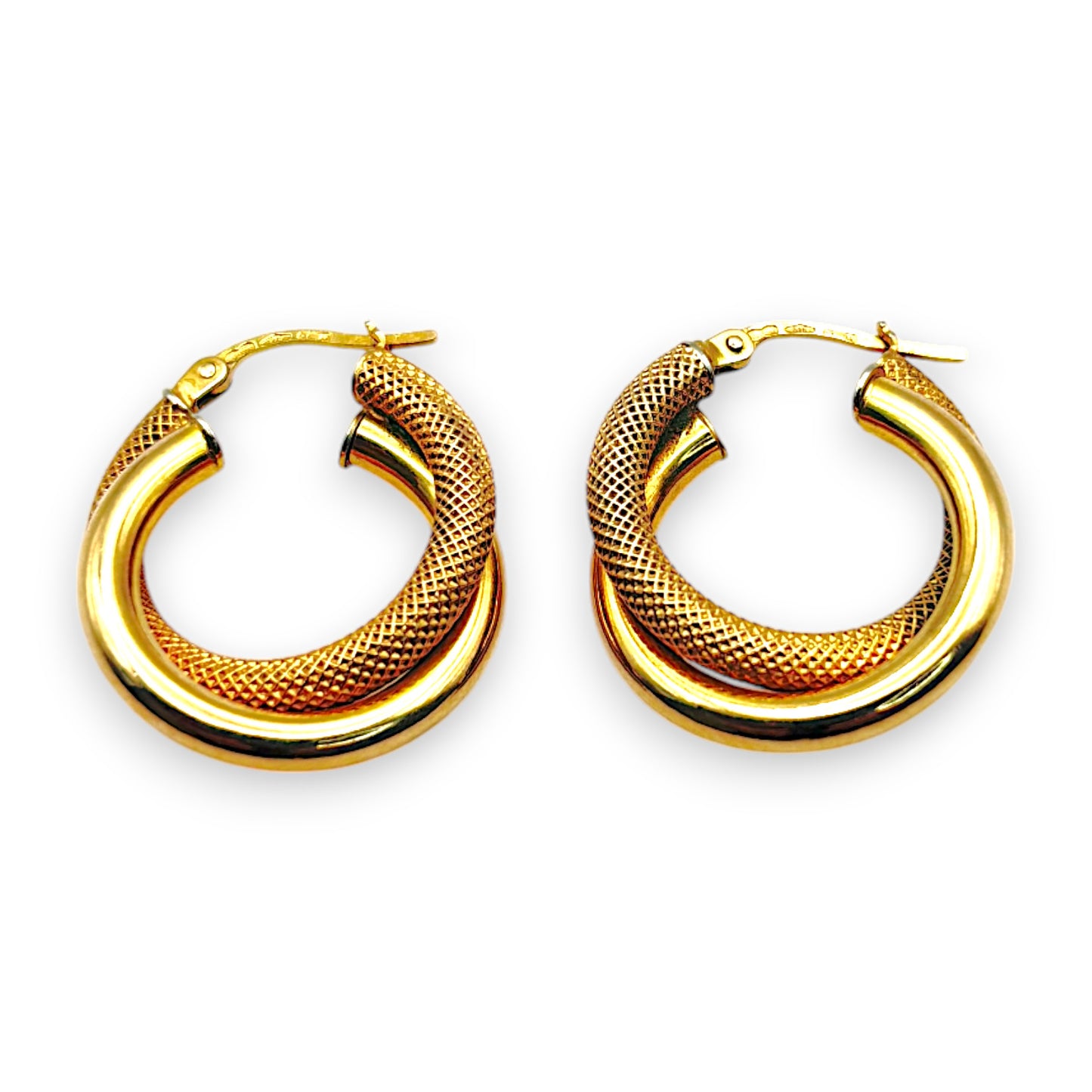 GOLD DEAL | FLASH SALE 9ct Gold Round Duo Hoop Earrings