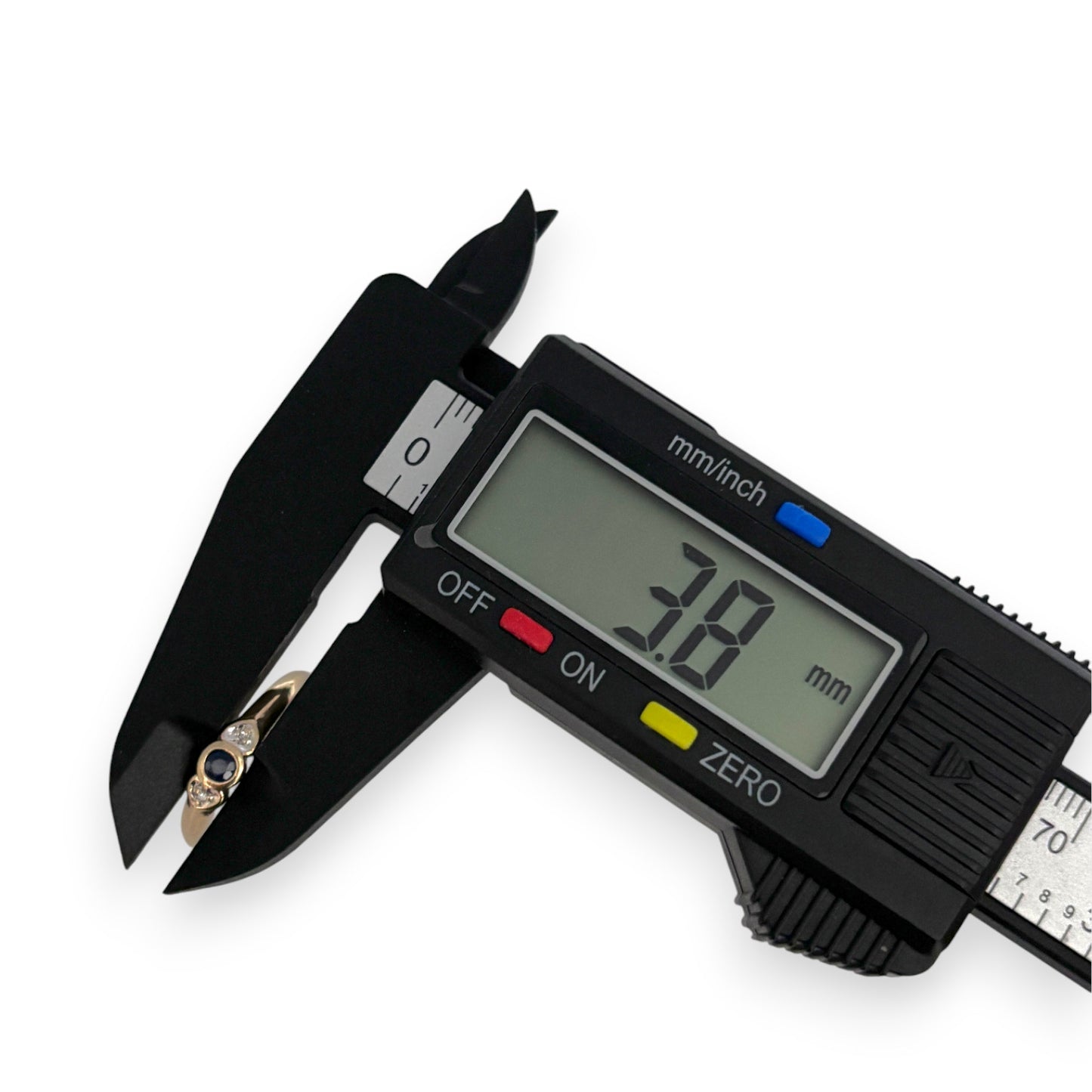 9ct Gold Hearts, Diamonds & Sapphire Ring, Size O. R # 373