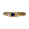 9ct Gold Hearts, Diamonds & Sapphire Ring, Size O. R # 373