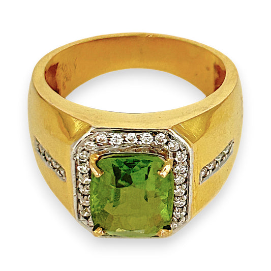 GOLD DEAL |18kt Gold Empire Green Radiance Ring Valuation $6,550