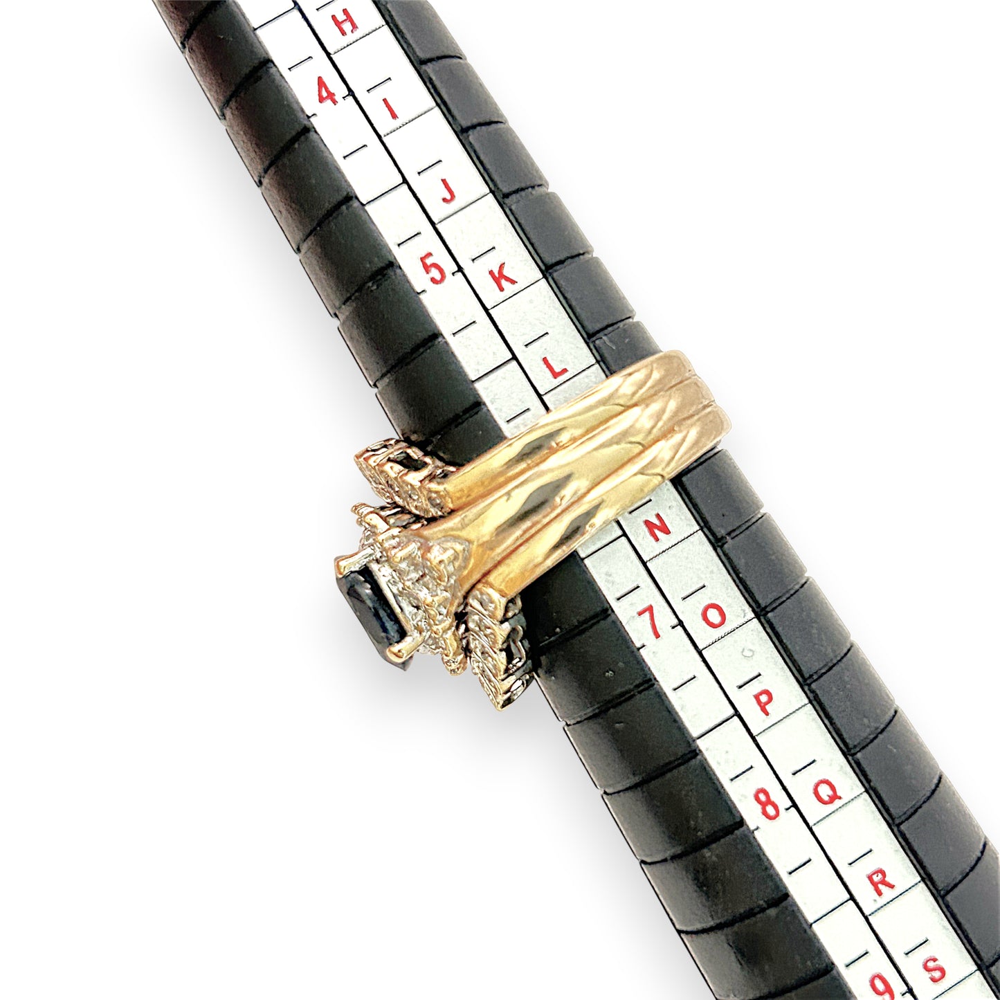 NZGD | 9ct Gold Ring -Sapphire Trinity Crown Set Valuation $5,300