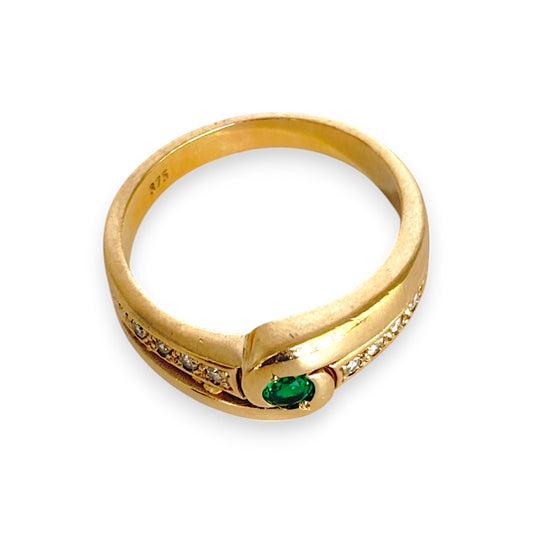 GOLD DEAL | 9ct Gold Emerald with Diamonds Ring