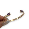 NZGD | 9ct Gold Bangle Amethyst Aura Open Bangle