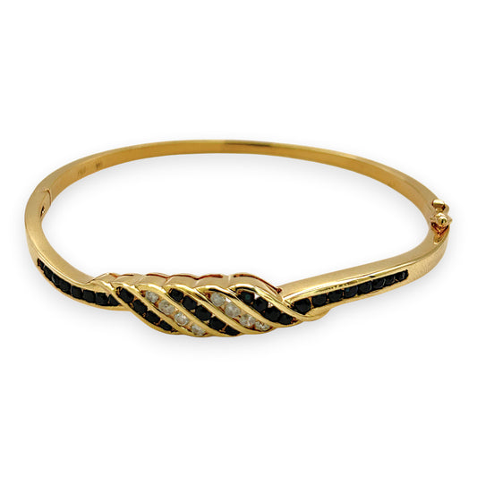 NZGD | 9ct Gold Bangle -Midnight Twist Diamond,Valuation $4,500