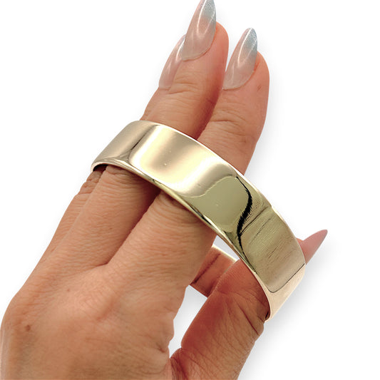 NZGD | 9ct Gold Sovereign Grandeur Polished Round 73.51g Bangle 62.9mm