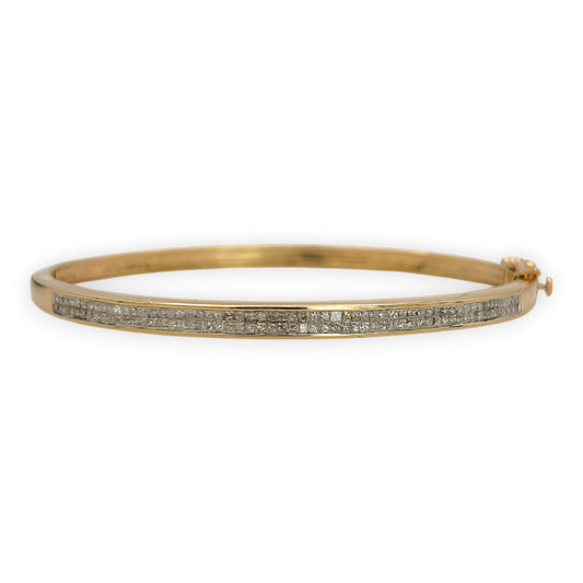 NZGD | 14ct Gold Golden Whisper Diamond Bangle Valuation $6,600