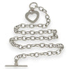 SILVER DEAL | Sterling Silver Open Heart Toggle Clasp Necklace 42cm