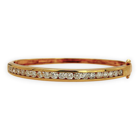 NZGD | 18ct Gold Lumina Crown Diamond Bangle Valuation $17,600