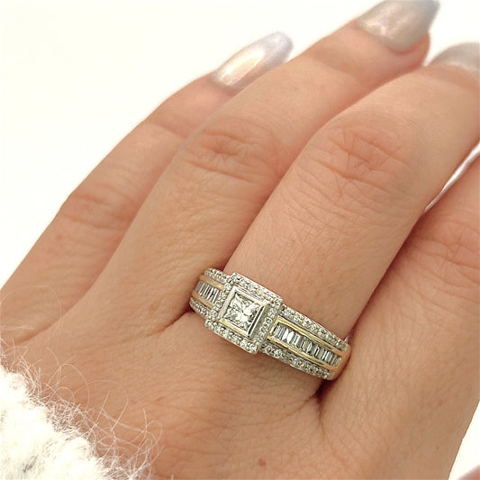 NZGD | 9ct Gold Aureline Regal Square Ring Valuation $4,000