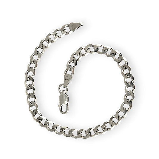 SILVER DEAL | Sterling Silver Flat Curb Bracelet Length 22cm