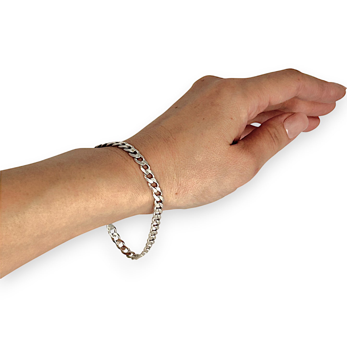 SILVER DEAL | Sterling Silver Flat Curb Bracelet Length 22cm
