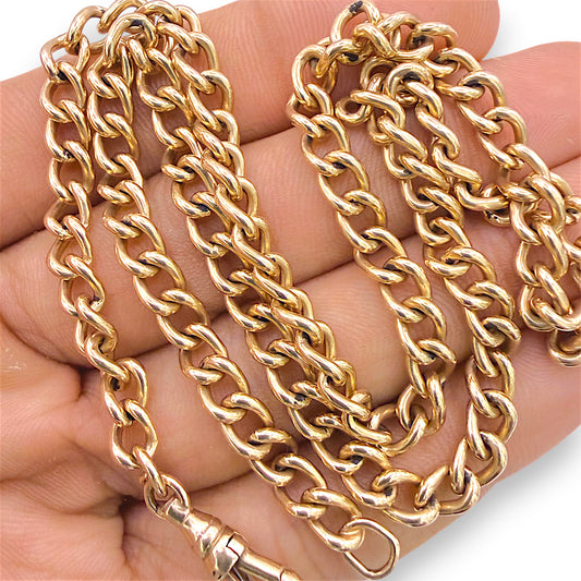NZGD | 9ct Rose Gold Rosetta Vintage Curb Chain 50cm