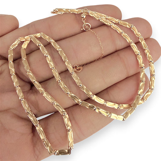 NZGD | 18ct Gold Zen Bamboo Chain 45 - 50cm
