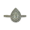 NZGD | 9ct W Gold Teardrop Radiance Double‑Halo Ring Valuation $3,600